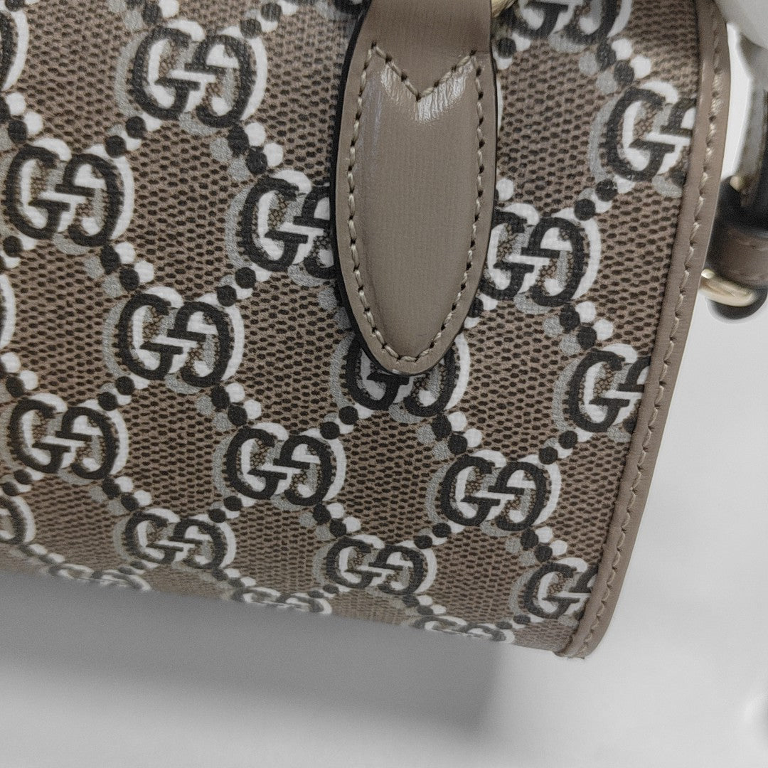 Monogram Coated Canvas Shoulder Bag Super Mini Gray