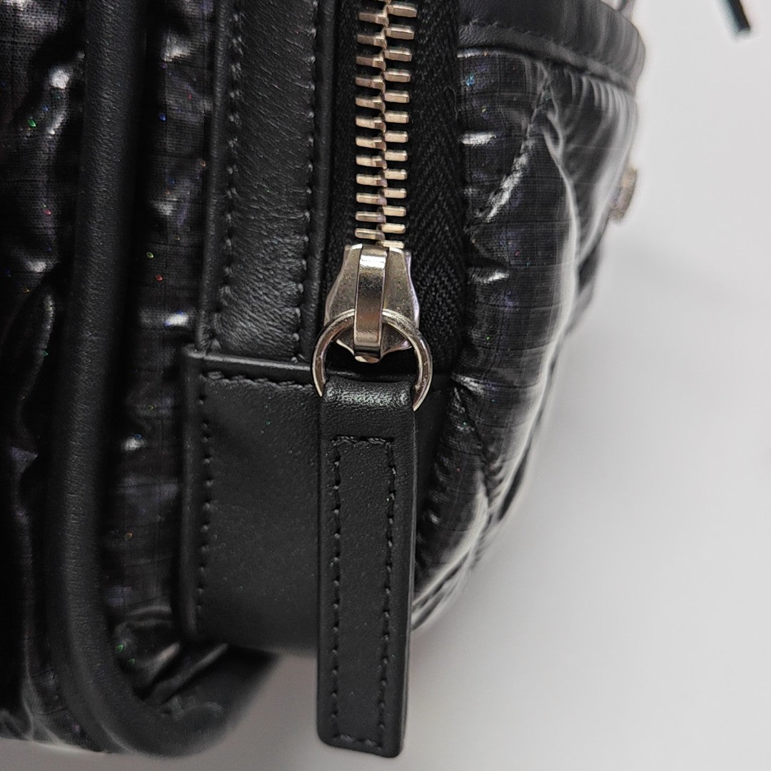 Quilted Nylon Shoulder Bag Gray