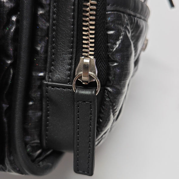 Quilted Nylon Shoulder Bag Gray
