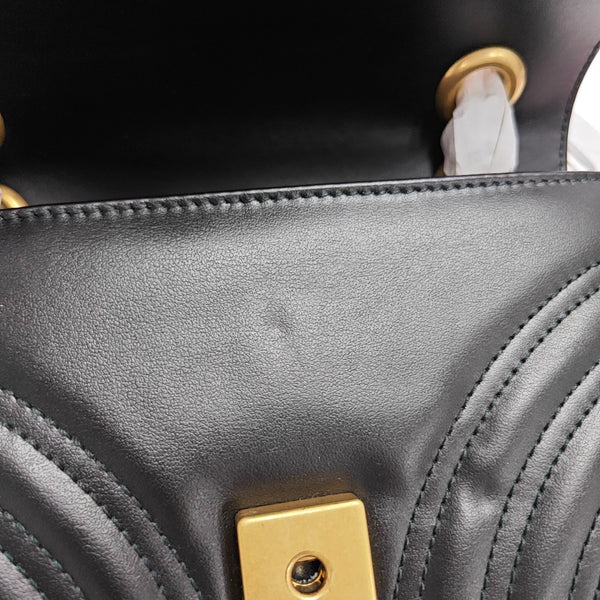 GG Marmont Small Quilted Calfskin Black
