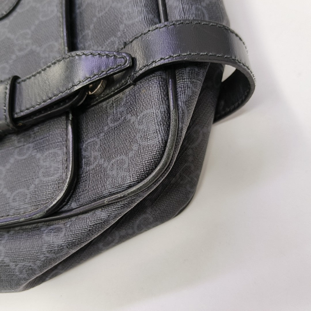 Monogram Coated Canvas Shoulder Bag Black