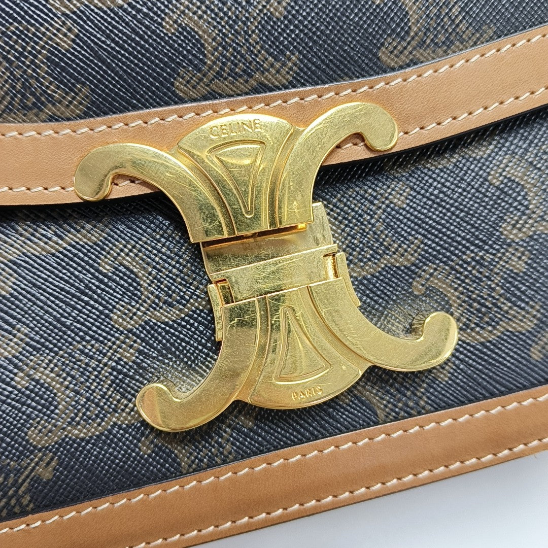 TRIOMPHE Small Coated Canvas Brown