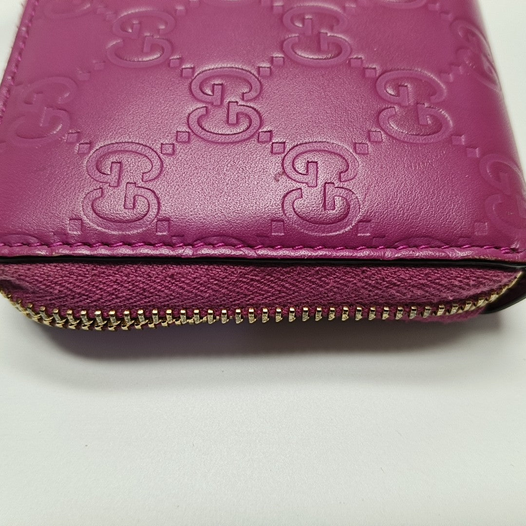 Signature Monogram Calfskin Red Wallet