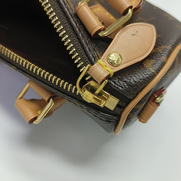 SPEEDY Nano Monogram Coated Canvas Brown