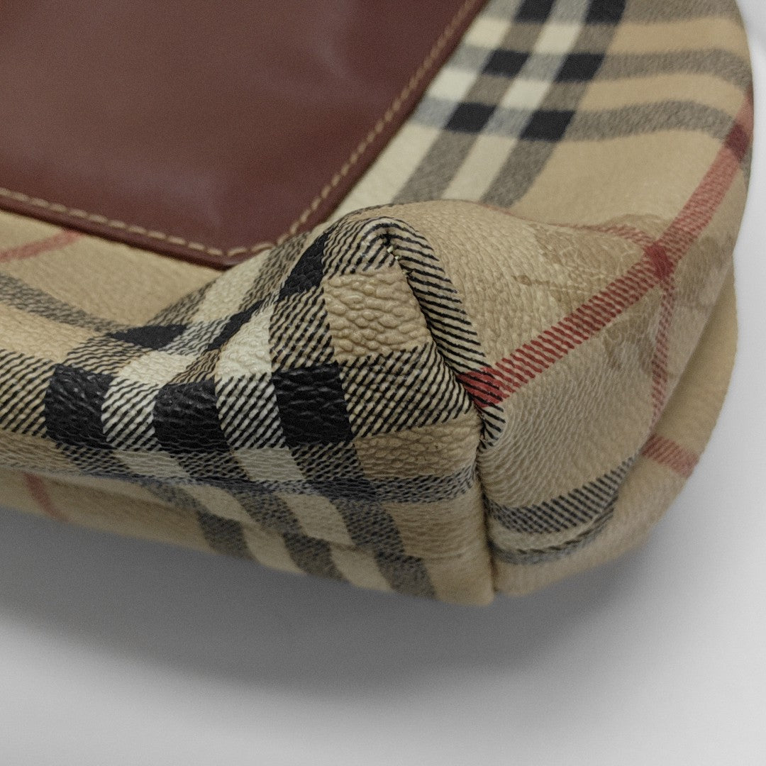 Coated Canvas Shoulder Bag Brown