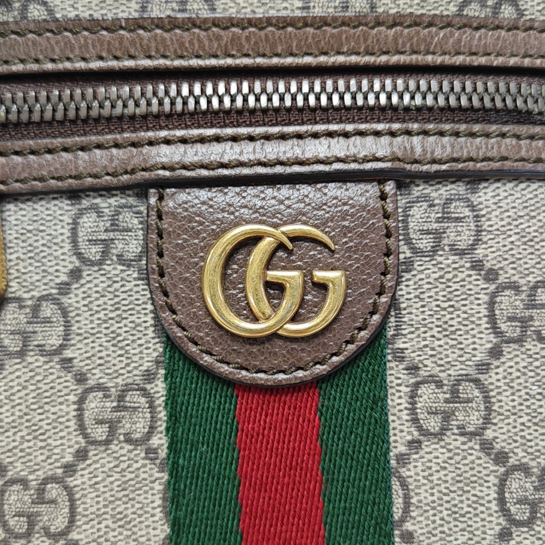 Ophidia Small Monogram Lona Revestida Beige