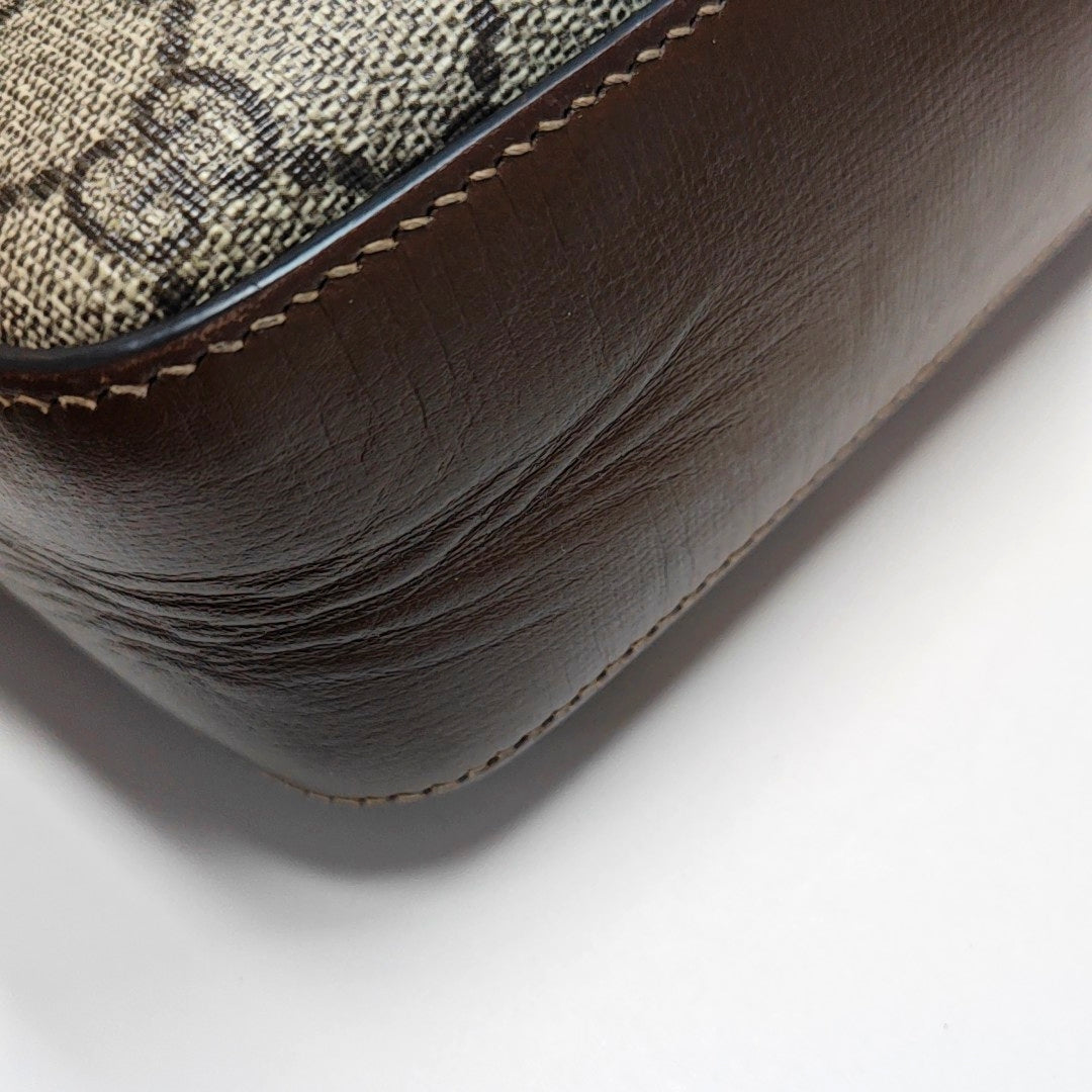 Authenticated pre-owned  Horsebit 1955 Small Coated Canvas Beige - Crossbody Bag at Looply