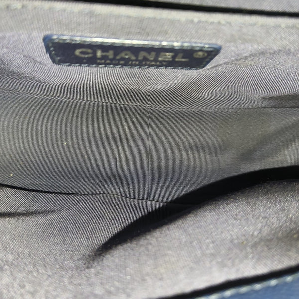 BOY CHANEL Medium Chevron Grained Calfskin Blue