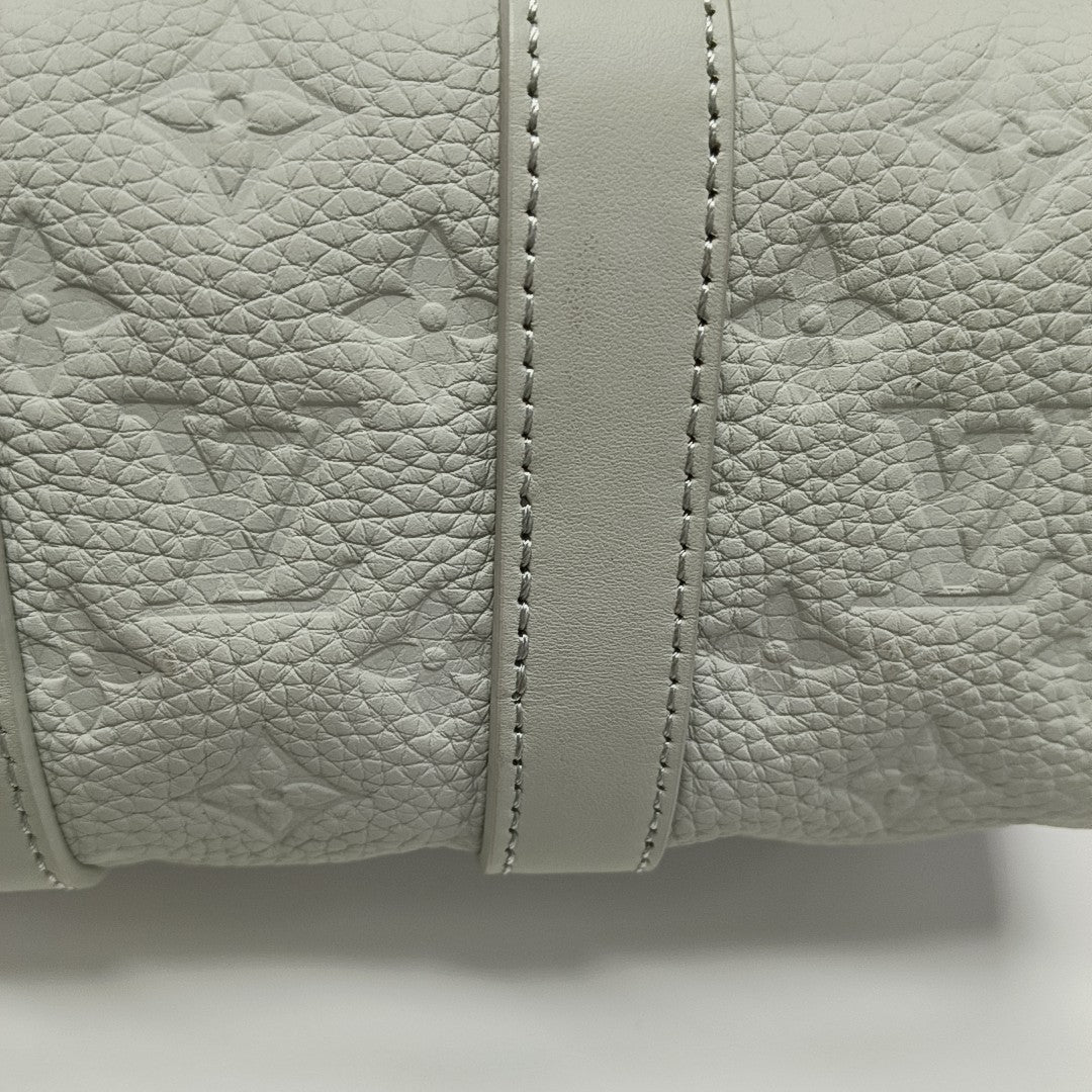 KEEPALL Monogram Calfskin Green