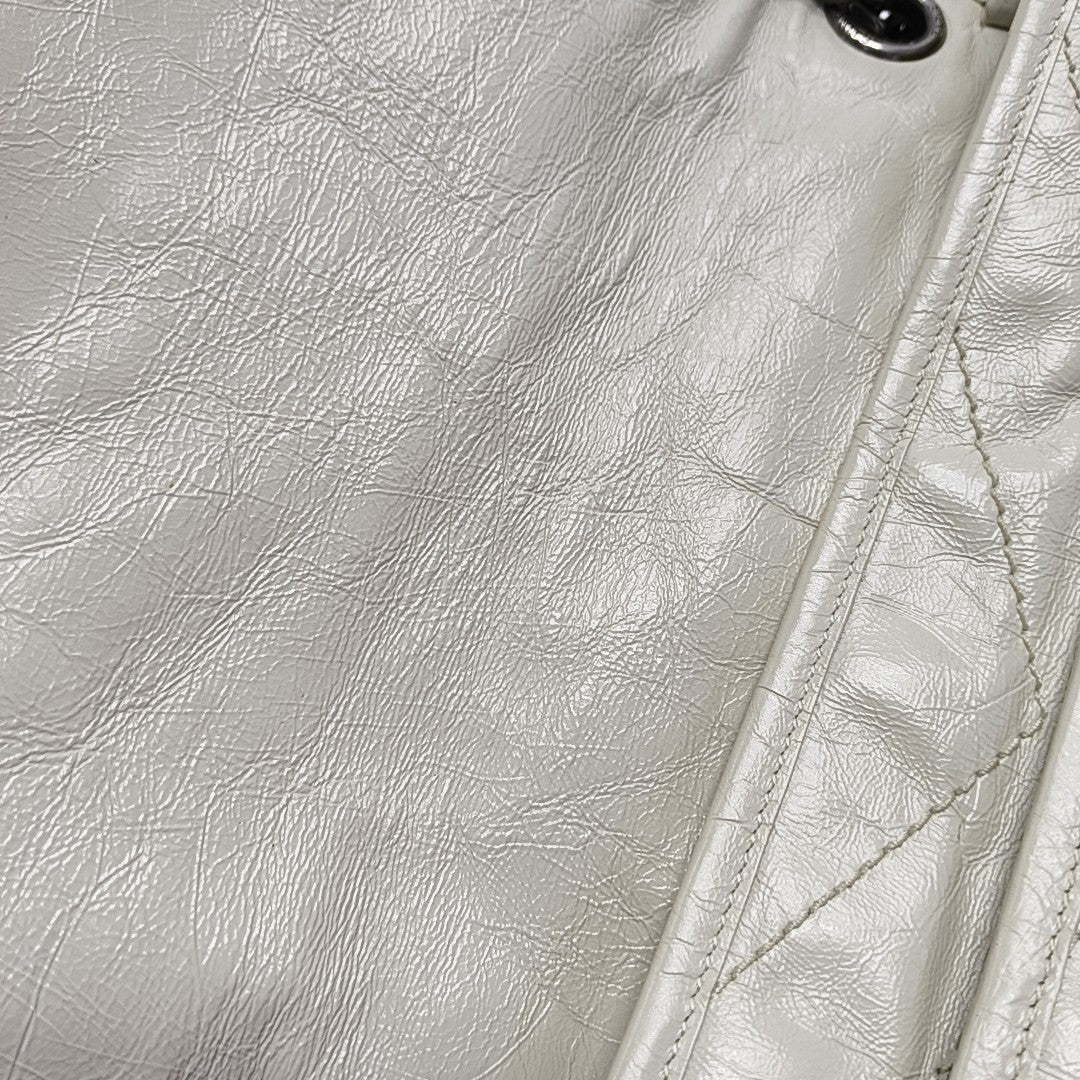 NIKI Medium Chevron Calfskin Beige