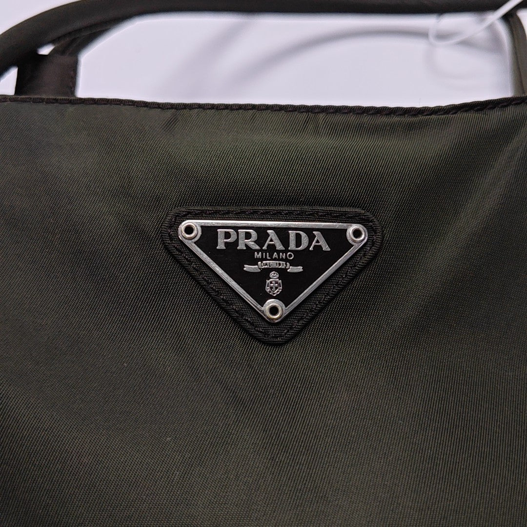 Nylon Top Handle Bag Green