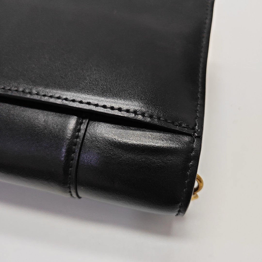 Hourglass Wallet On Chain Mini Calfskin Black