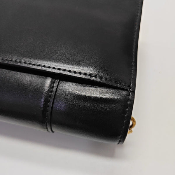 Hourglass Wallet On Chain Mini Calfskin Black