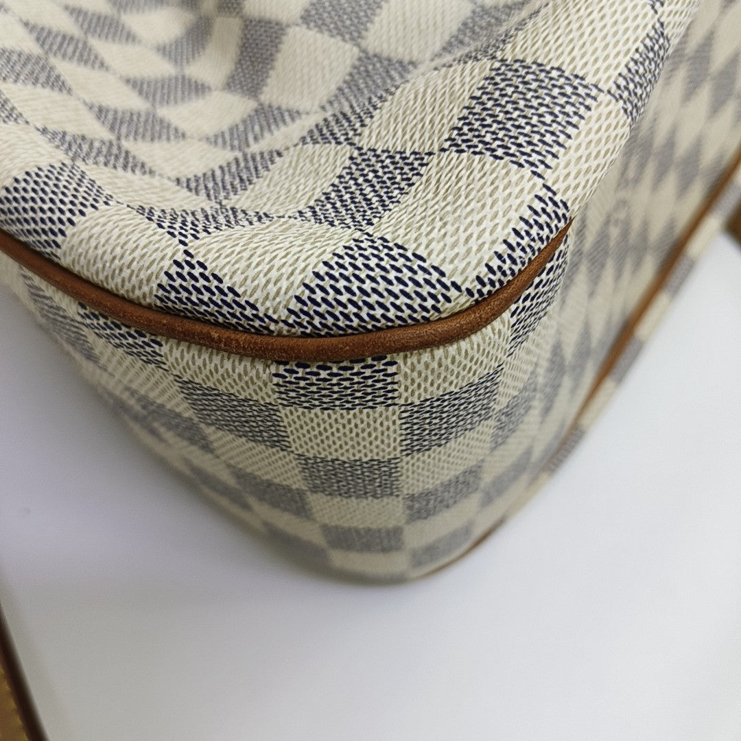 SIRACUSA MM Damier Azur Coated Canvas White