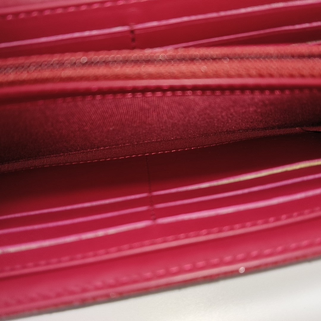 Quilted Patent Lambskin Wallet Pink
