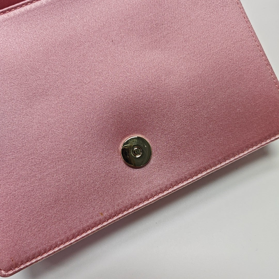 Silk Satin Shoulder Bag Pink