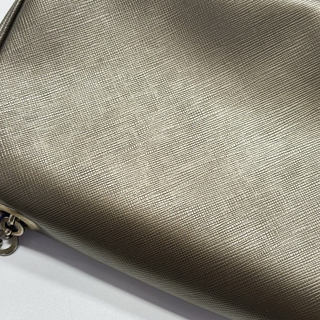 Calfskin Top Handle Bag Gray