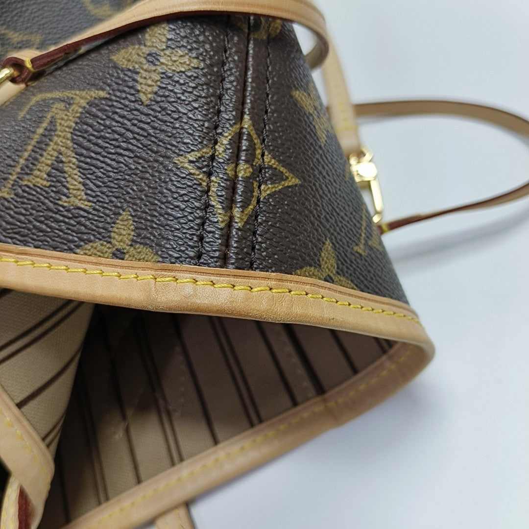 NEVERFULL MM Monogram Coated Canvas Brown