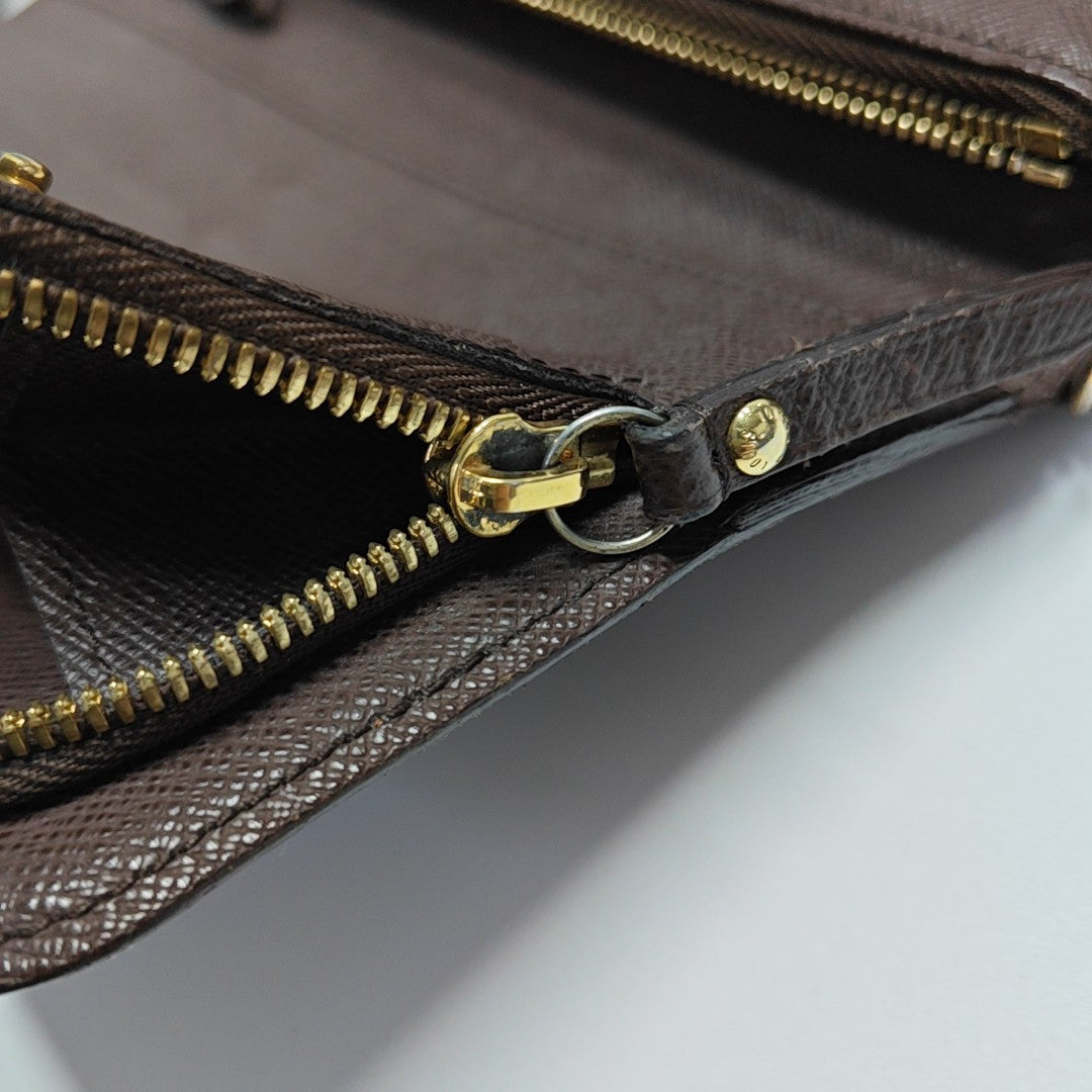 INSOLITE Damier Ebene Coated Canvas Brown Wallet