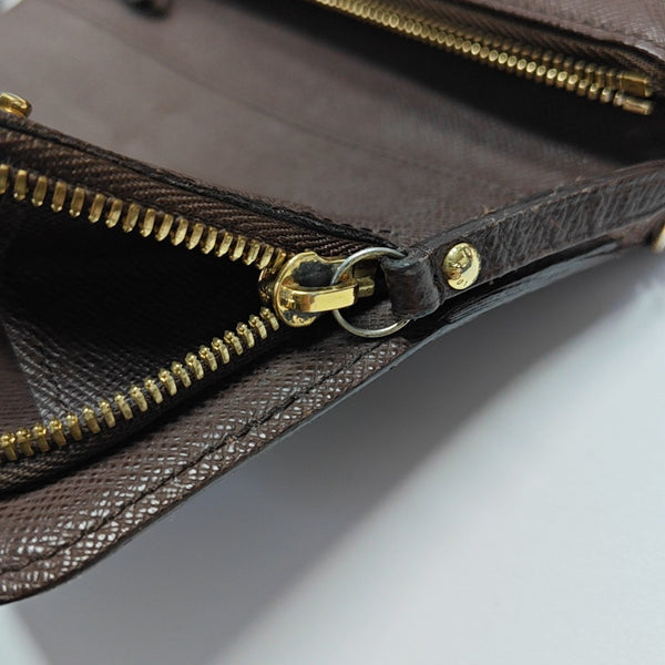 INSOLITE Damier Ebene Coated Canvas Brown Wallet