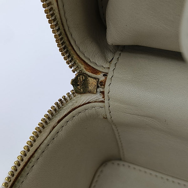 Quilted Fabric Top Handle Bag Beige