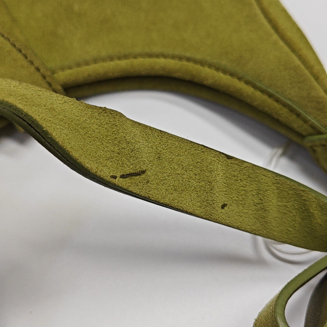 Suede Top Handle Bag Green