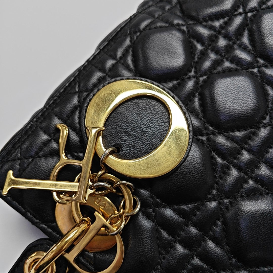 Lady Dior Medium Cannage Lambskin Black