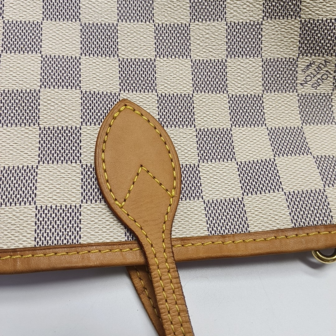 NEVERFULL MM Damier Azur Coated Canvas Beige