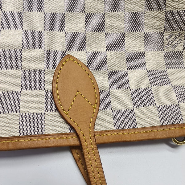 NEVERFULL MM Damier Azur Coated Canvas Beige