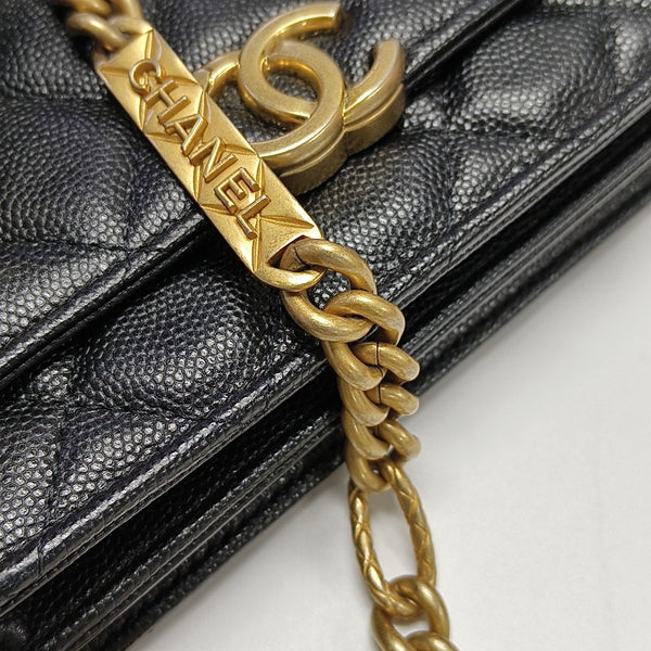 Quilted Grained Calfskin Black