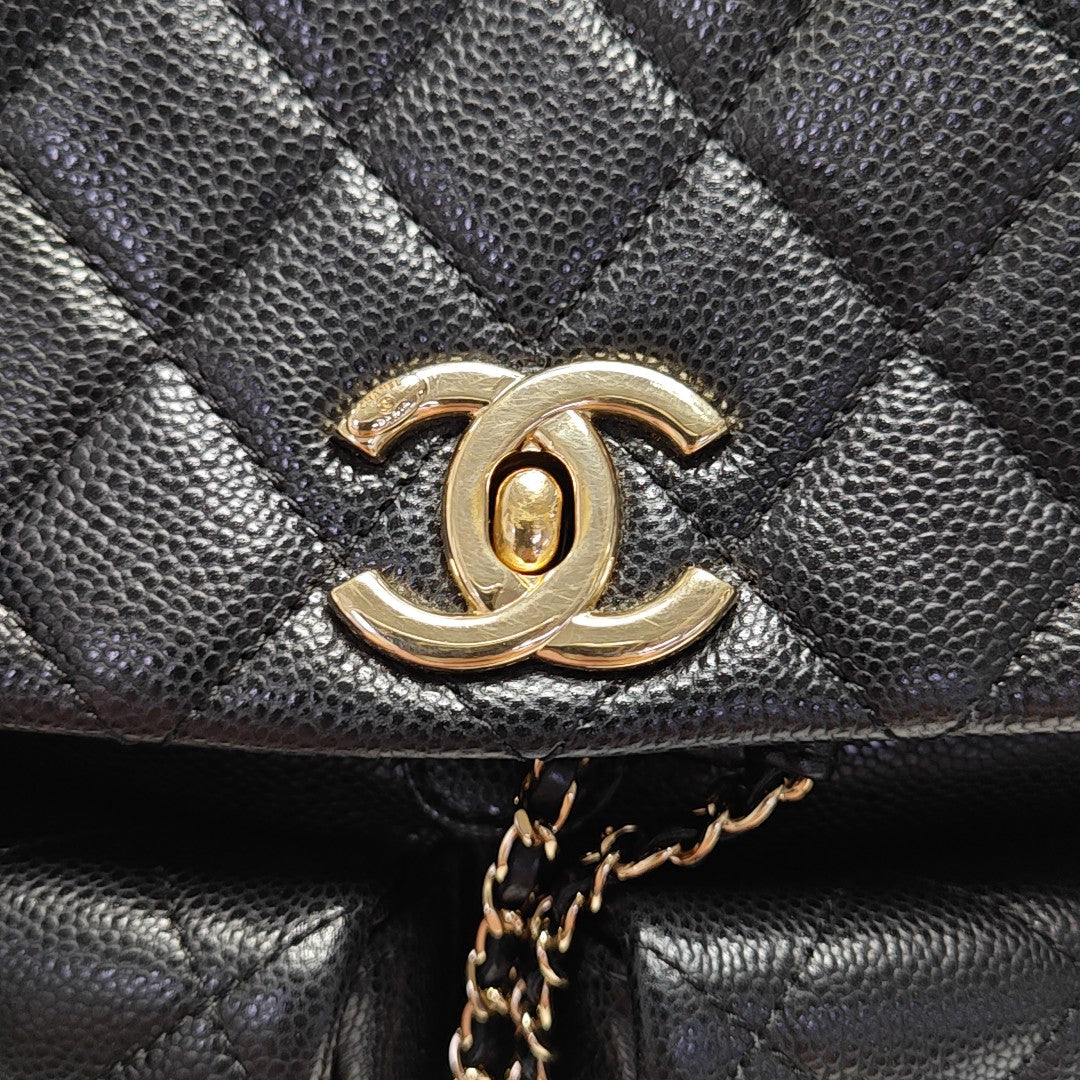 DUMA Medium Quilted Grained Calfskin Black