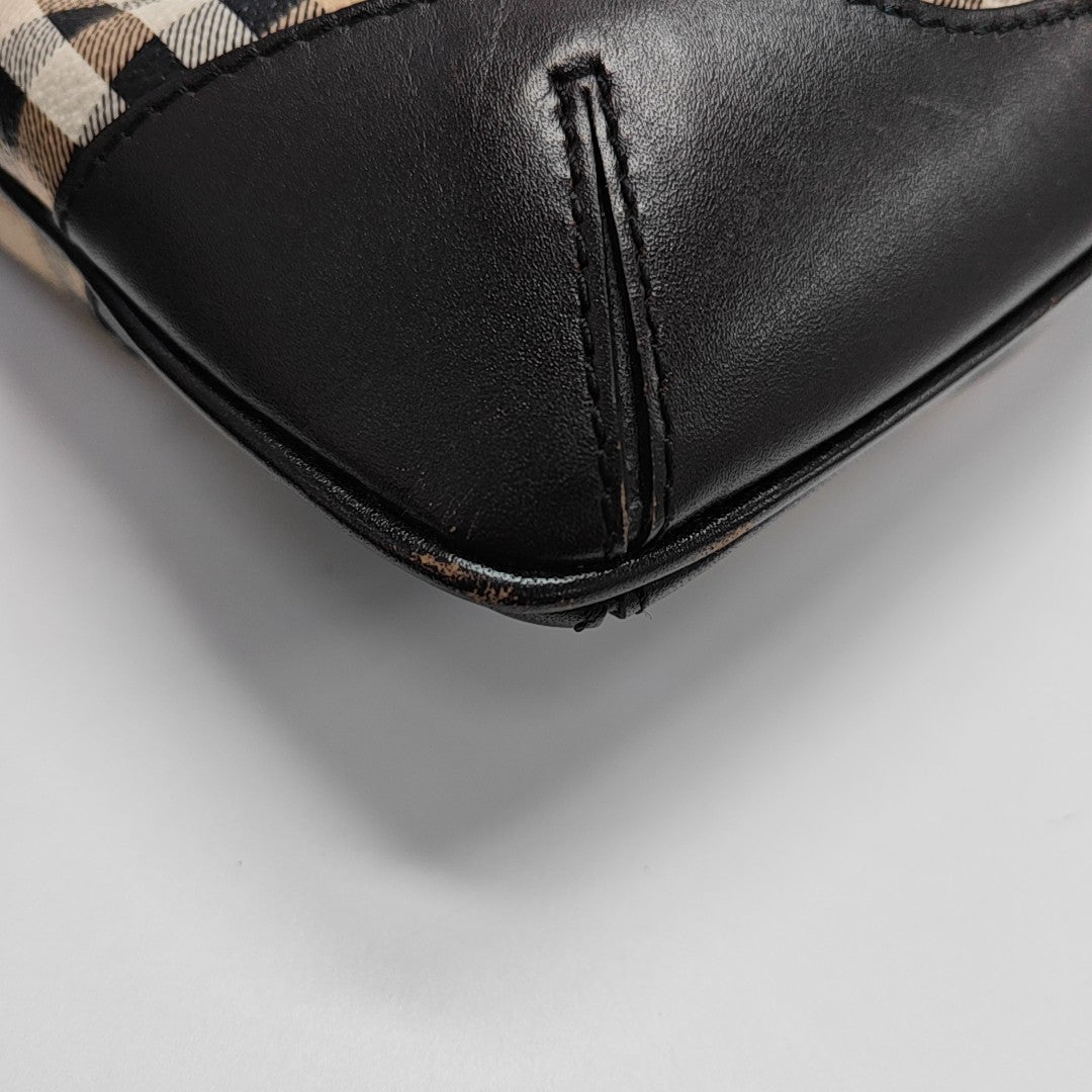 Coated Canvas Shoulder Bag Beige