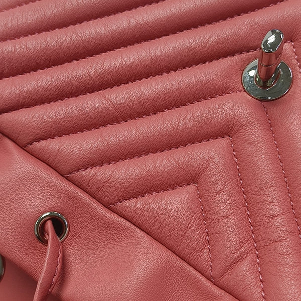 Chevron Calfskin Backpack Pink