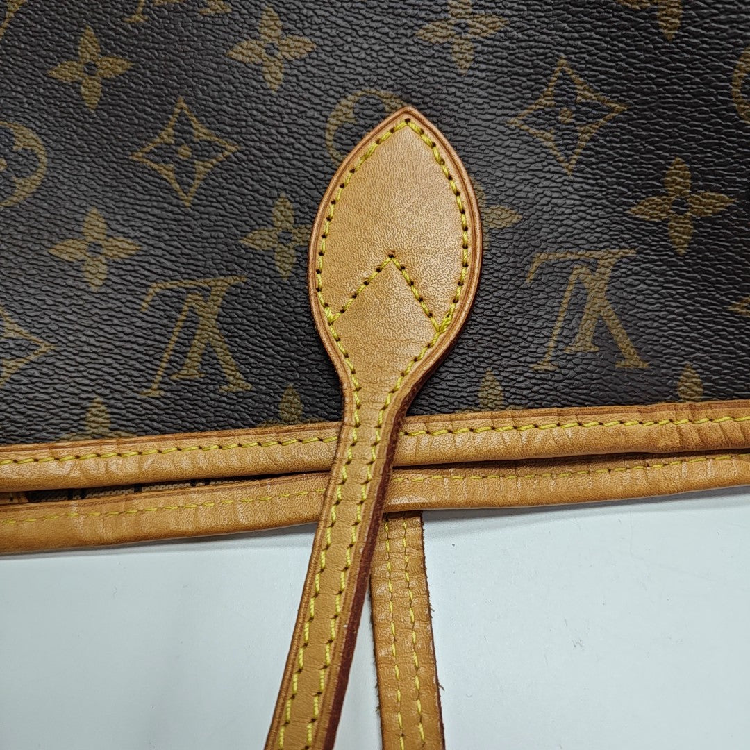 NEVERFULL MM Monogram Coated Canvas Brown
