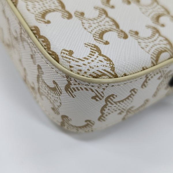 TRIOMPHE Small Coated Canvas White