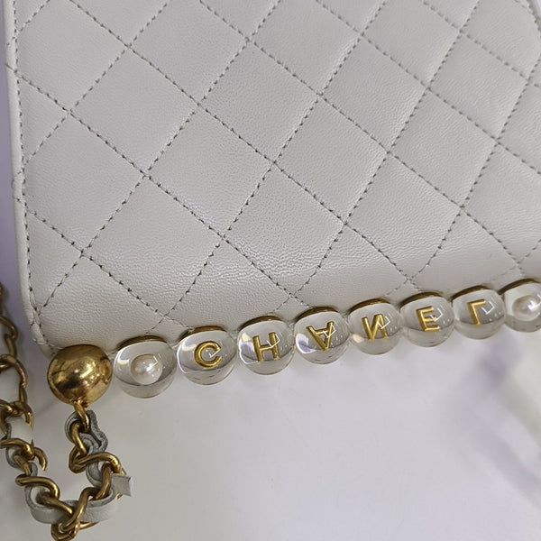 CLASSIC FLAP Mini Quilted Lambskin White