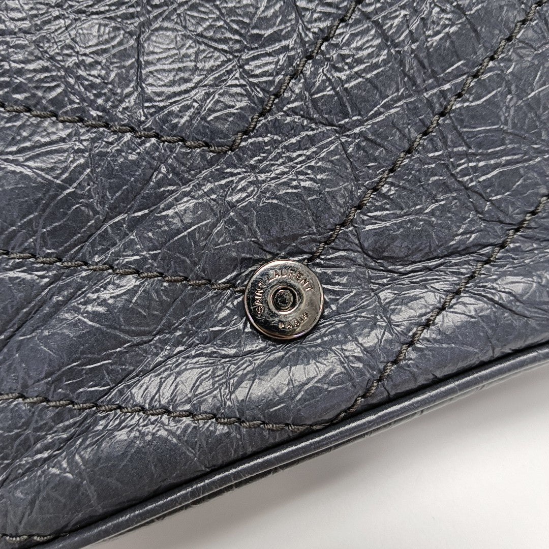 NIKI Mini Chevron Calfskin Gray