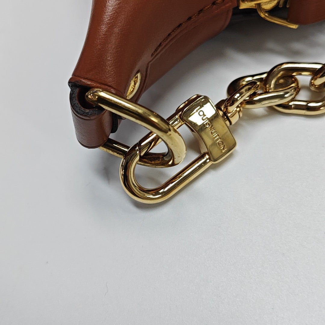 LOOP HOBO Monogram Coated Canvas Brown