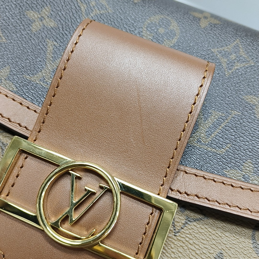 DAUPHINE MM Monogram Coated Canvas Brown