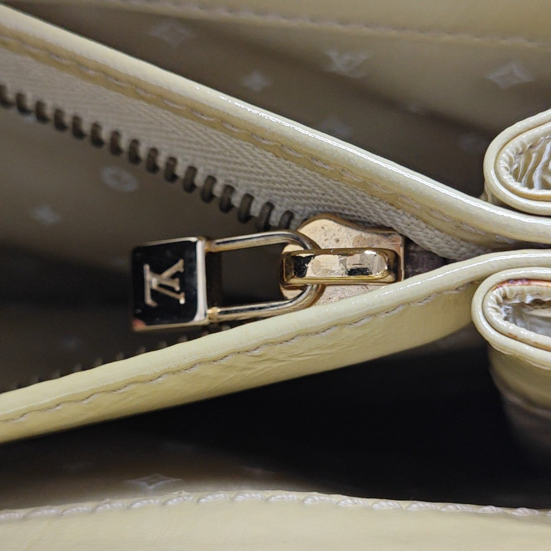 Patent Leather Top Handle Bag Yellow