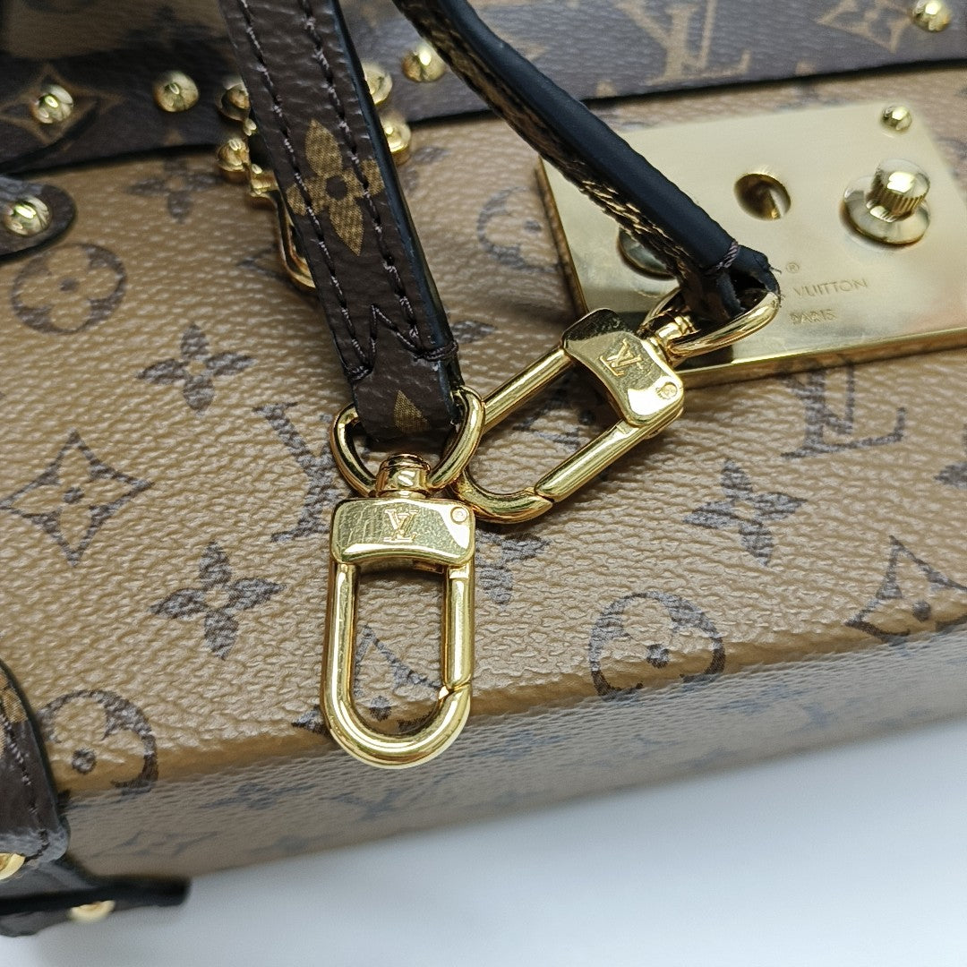 PETITE MALLE Monogram Coated Canvas Brown
