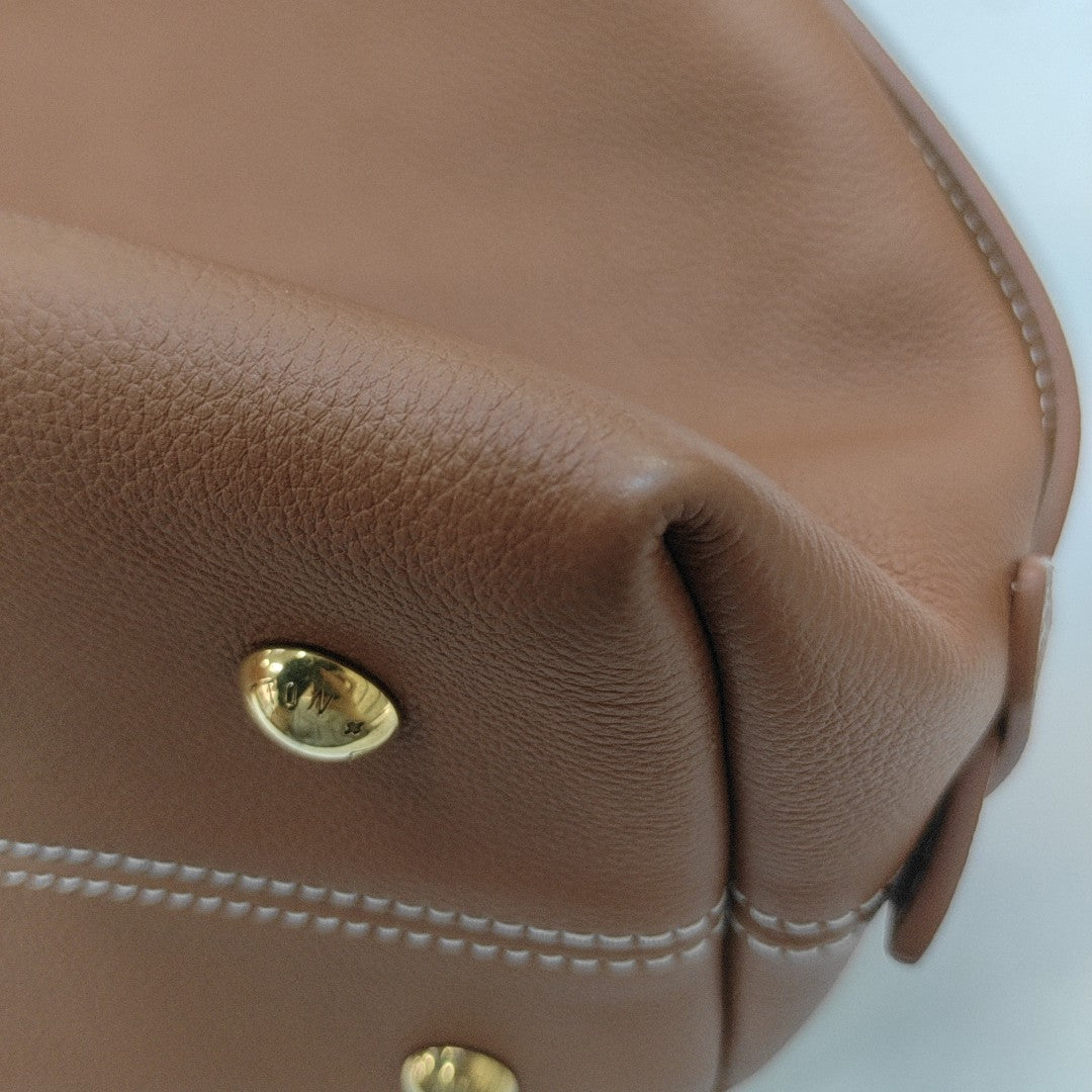 LOW KEY HOBO PM Monogram Calfskin Brown