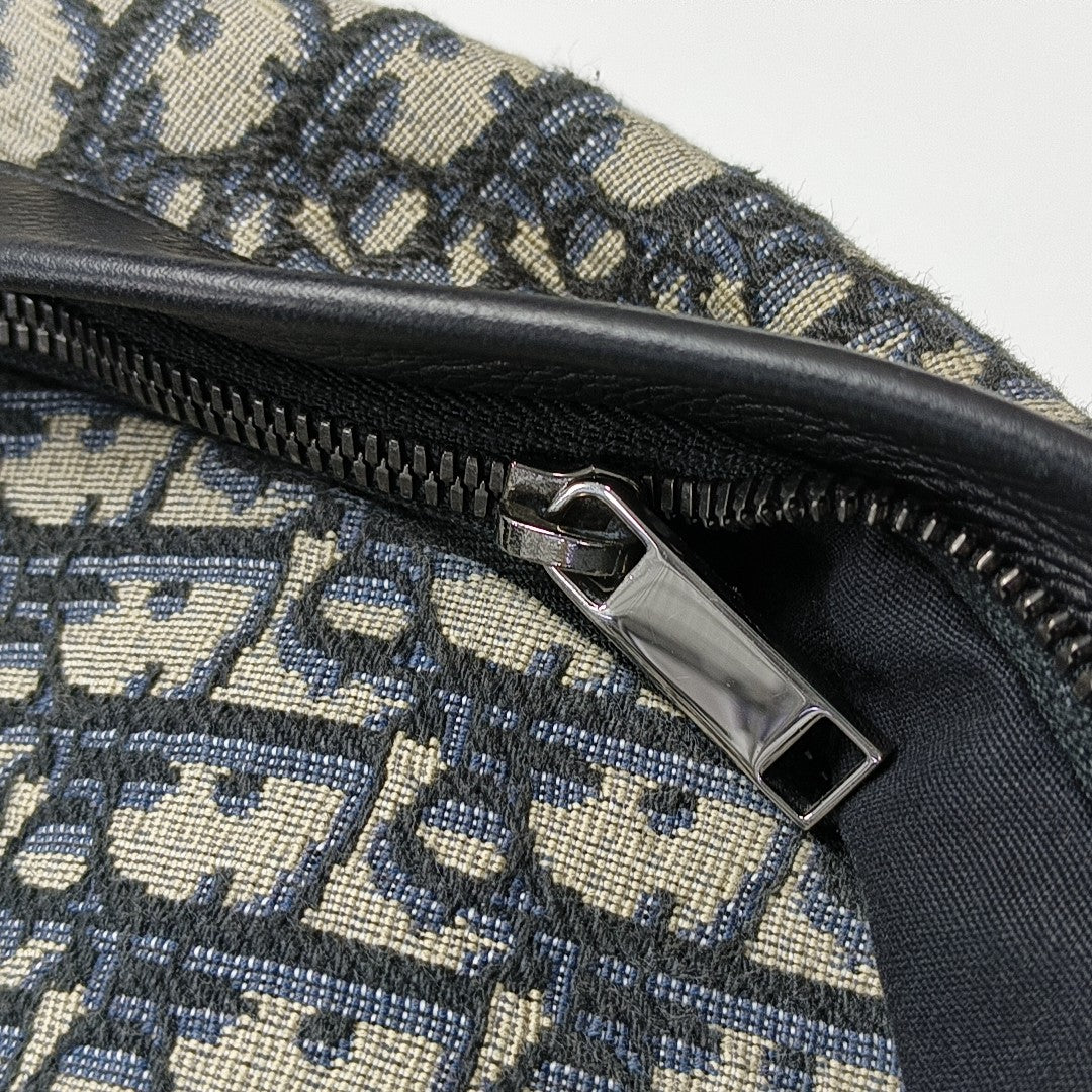 Oblique Coated Canvas Backpack Beige