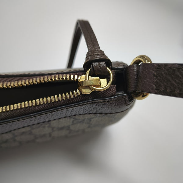 Ophidia Small Monogram Coated Canvas Brown