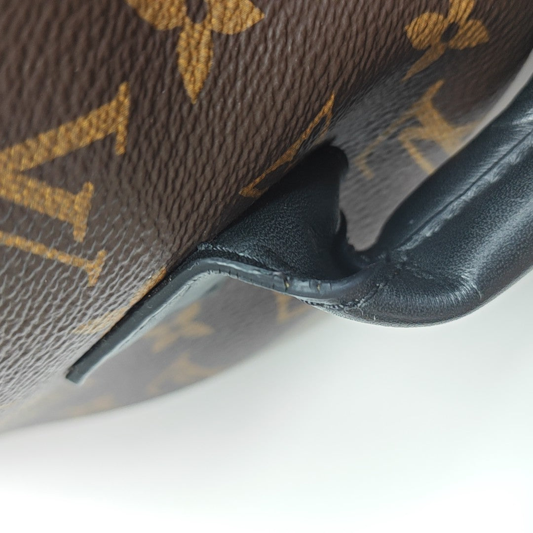 Monogram Coated Canvas Backpack Brown