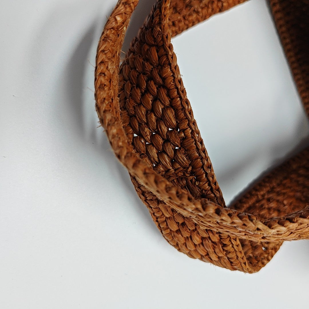 Font Tote Small Straw Brown