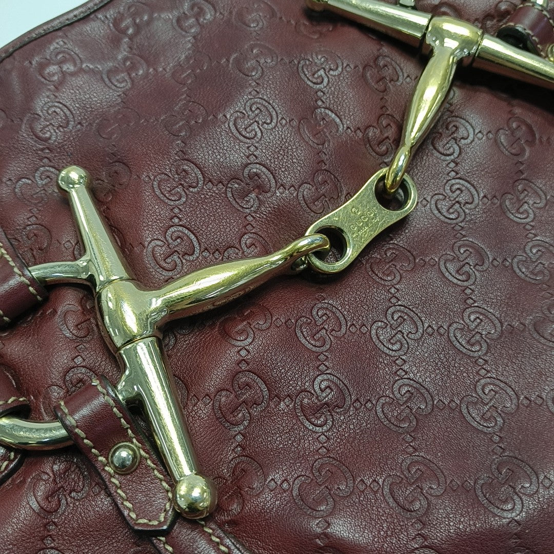 Monogram Calfskin Shoulder Bag Red