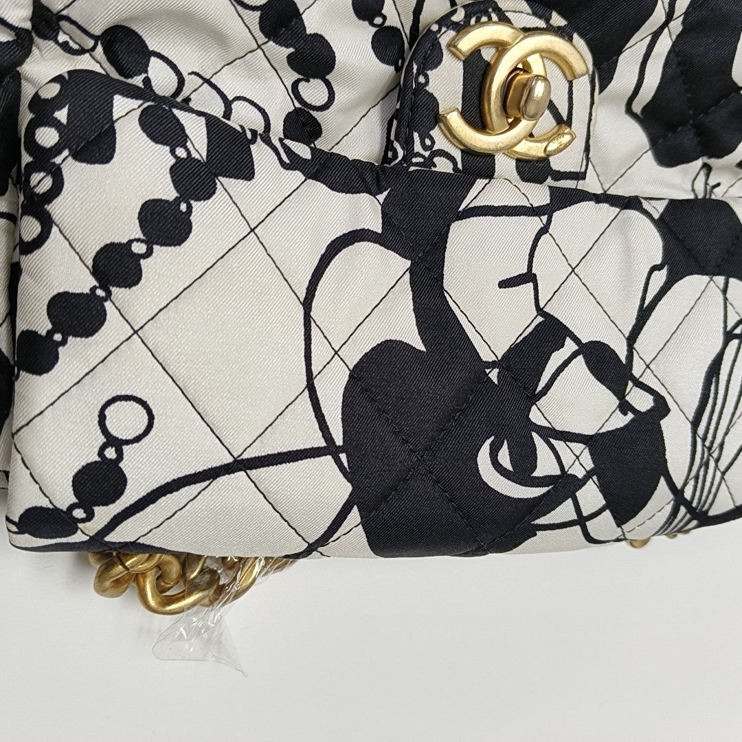 Fabric Shoulder Bag Mini White