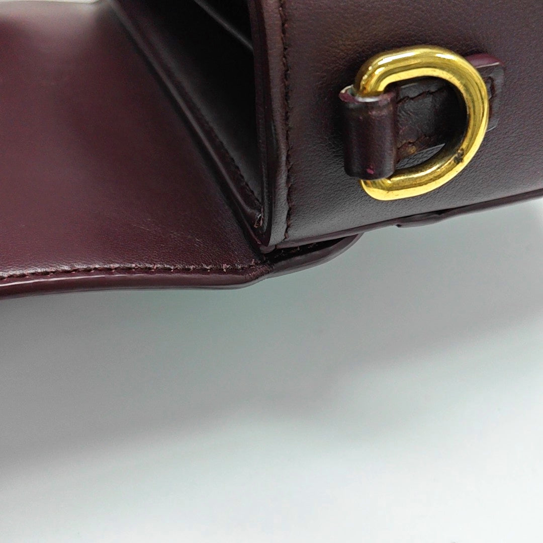 Authenticated pre-owned  30 Montaigne Oblique Calfskin Burgundy - Shoulder Bag at Looply