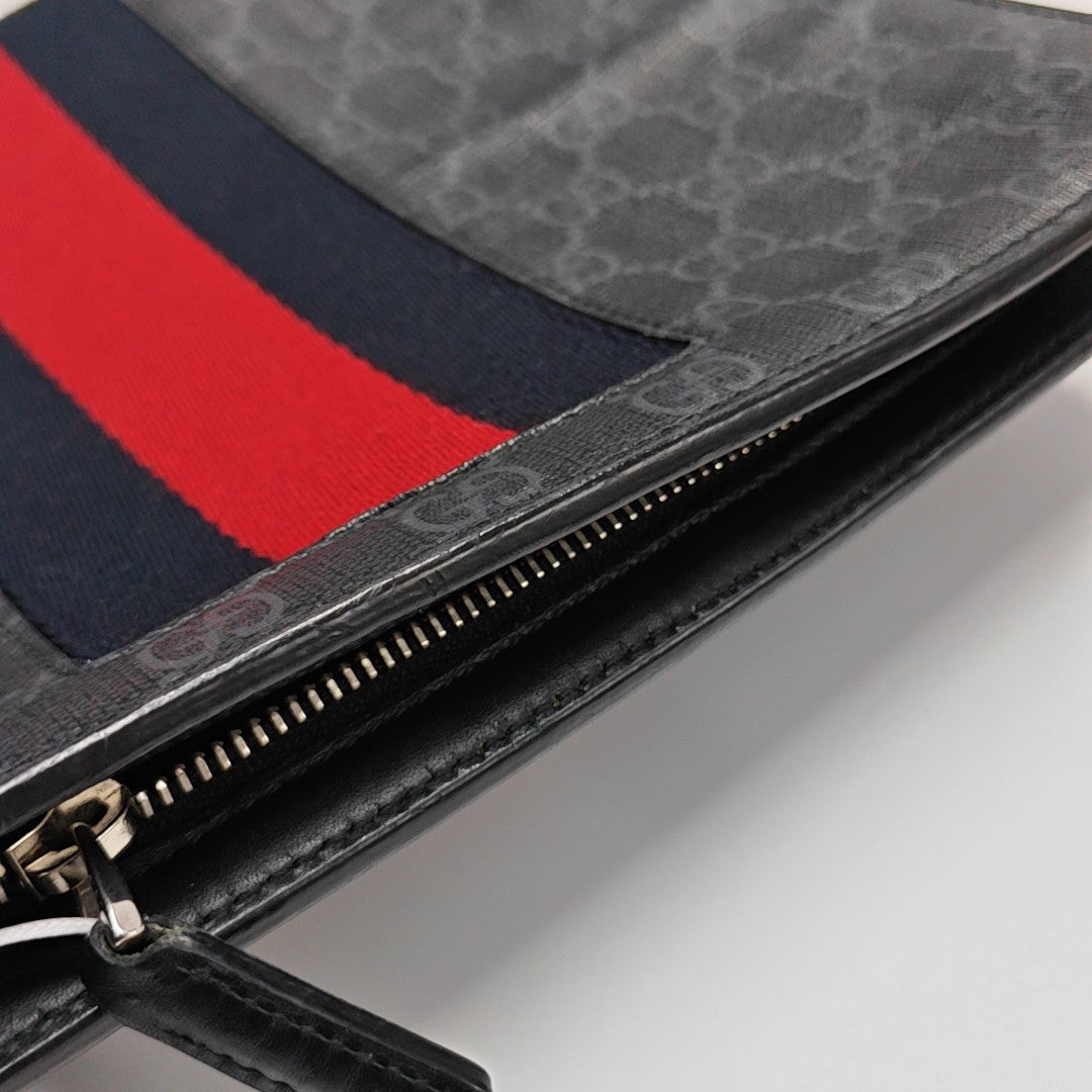 GG Supreme Monogram Coated Canvas Gray